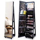 64 Inches Lockable Jewelry Cabinet Armoire with Built-in Makeup Mirror by LJGDeals