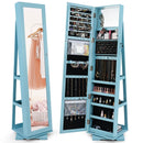 360° Rotatable 2-in-1 Lockable Jewelry Cabinet with Full-Length Mirror by LJGDeals