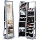 360° Rotatable 2-in-1 Lockable Jewelry Cabinet with Full-Length Mirror by LJGDeals
