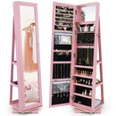 360° Rotatable 2-in-1 Lockable Jewelry Cabinet with Full-Length Mirror by LJGDeals