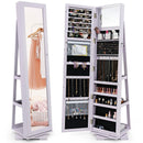 360° Rotatable 2-in-1 Lockable Jewelry Cabinet with Full-Length Mirror by LJGDeals