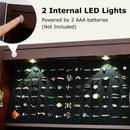 Lockable Mirrored Jewelry Cabinet with Stand and Led Lights-Brown by LJGDeals