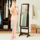 Lockable Mirrored Jewelry Cabinet with Stand and Led Lights-Brown by LJGDeals