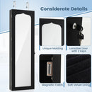Lockable Wall Mounted Mirror Jewelry Armoire with 5 LEDs and 6 Drawers-Black by LJGDeals