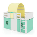 Twin Size Loft Bed Playhouse Bed Frame with Tower Tent and 3 Storage Pockets by LJGDeals