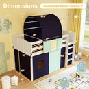 Twin Size Loft Bed Playhouse Bed Frame with Tower Tent and 3 Storage Pockets by LJGDeals
