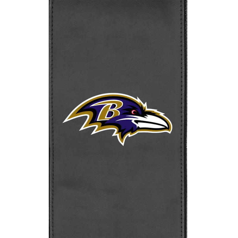 Silver Loveseat with Baltimore Ravens Primary Logo