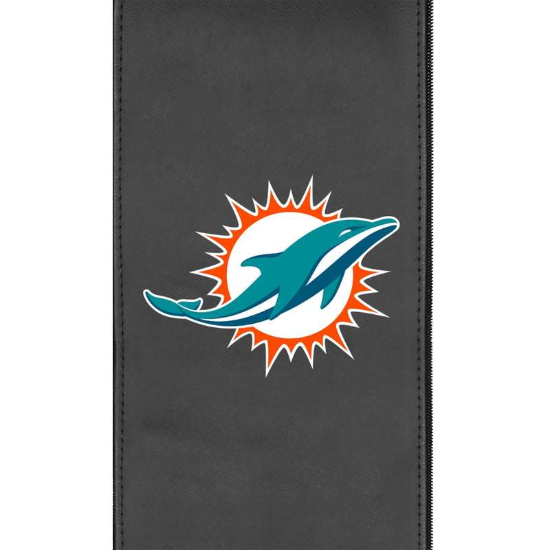 Silver Loveseat with  Miami Dolphins Primary Logo