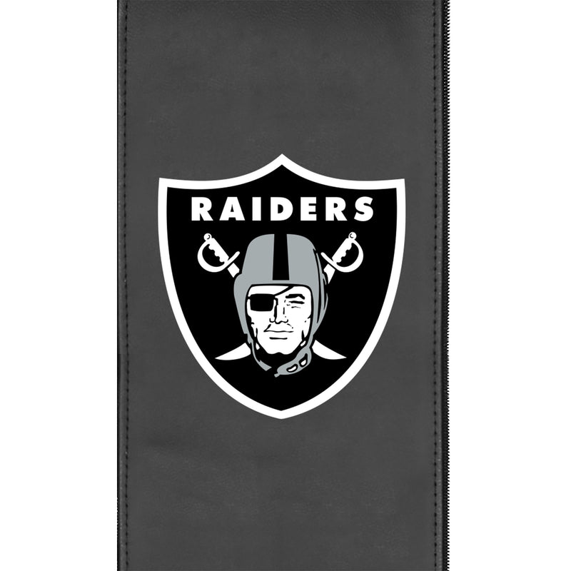 Silver Loveseat with  Las Vegas Raiders Primary Logo