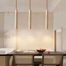 Long Cylinder Travertine Pendant Lamp