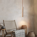Long Cylinder Travertine Pendant Lamp