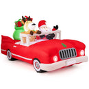 7.7 Feet Long Christmas Inflatable Santa Claus and Reindeer Riding Red Car with Gift Bag and 9 LED White Lights by LJGDeals