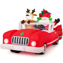 7.7 Feet Long Christmas Inflatable Santa Claus and Reindeer Riding Red Car with Gift Bag and 9 LED White Lights by LJGDeals