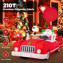 7.7 Feet Long Christmas Inflatable Santa Claus and Reindeer Riding Red Car with Gift Bag and 9 LED White Lights by LJGDeals