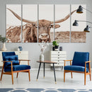 Longhorn Bull Wall Art Canvas Print – Framed Rustic Cow