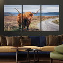Longhorn Highland Cow Canvas Wall Art Print Animal