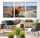 Longhorn Highland Cow Canvas Wall Art Print Animal