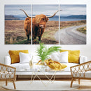 Longhorn Highland Cow Canvas Wall Art Print Animal