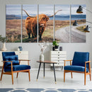 Longhorn Highland Cow Canvas Wall Art Print Animal