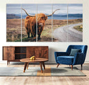 Longhorn Highland Cow Canvas Wall Art Print Animal