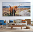 Longhorn Highland Cow Canvas Wall Art Print Animal