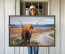 Longhorn Highland Cow Canvas Wall Art Print Animal