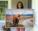 Longhorn Highland Cow Canvas Wall Art Print Animal