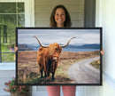 Longhorn Highland Cow Canvas Wall Art Print Animal