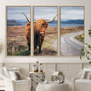 Longhorn Highland Cow Canvas Wall Art Print Animal