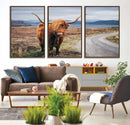 Longhorn Highland Cow Canvas Wall Art Print Animal