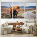 Longhorn Highland Cow Canvas Wall Art Print Animal