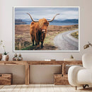 Longhorn Highland Cow Canvas Wall Art Print Animal