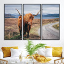 Longhorn Highland Cow Canvas Wall Art Print Animal