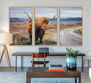 Longhorn Highland Cow Canvas Wall Art Print Animal