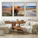 Longhorn Highland Cow Canvas Wall Art Print Animal