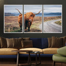 Longhorn Highland Cow Canvas Wall Art Print Animal