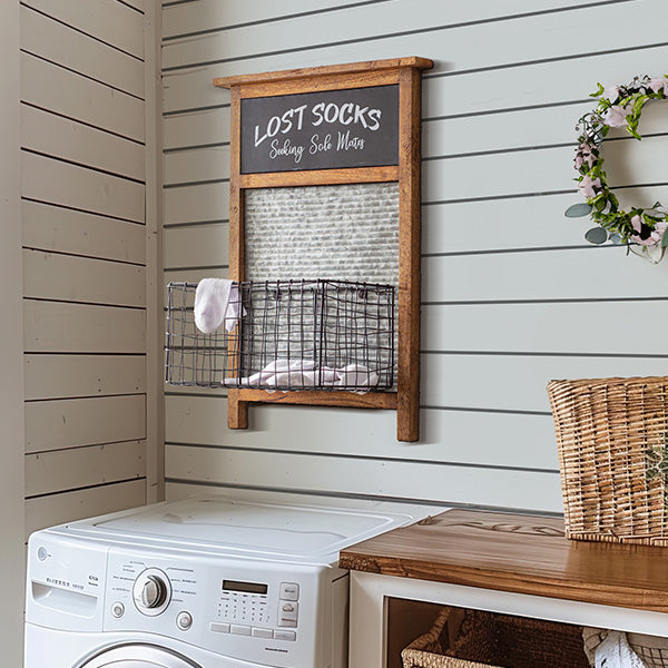 Farmhouse Lost Socks Storage Wall Basket