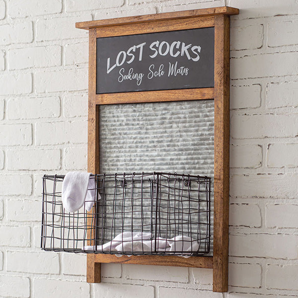 Farmhouse Lost Socks Storage Wall Basket