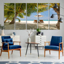 Lounge Chairs Palm Trees on Tropical Beach Canvas Wall Art by MyGreatCanvas | Canvas Wall Art Prints | Photo Prints & Wall Decor