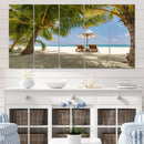 Lounge Chairs Palm Trees on Tropical Beach Canvas Wall Art by MyGreatCanvas | Canvas Wall Art Prints | Photo Prints & Wall Decor