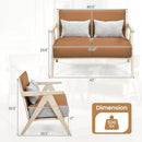 Loveseat Sofa for Small Spaces with Throw Pillows Rubber Wood Frame Padded Seat by DirectDeals