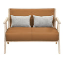 Loveseat Sofa for Small Spaces with Throw Pillows Rubber Wood Frame Padded Seat by LJGDeals
