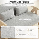 Loveseat Sofa for Small Spaces with Throw Pillows Rubber Wood Frame Padded Seat by LJGDeals