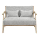 Loveseat Sofa for Small Spaces with Throw Pillows Rubber Wood Frame Padded Seat by LJGDeals