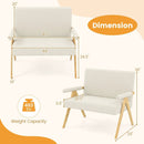 Loveseat Sofa with Armrests and Wooden Legs by LJGDeals