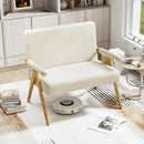 Loveseat Sofa with Armrests and Wooden Legs by LJGDeals