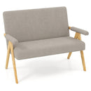 Loveseat Sofa with Armrests and Wooden Legs by LJGDeals