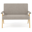Loveseat Sofa with Armrests and Wooden Legs by LJGDeals