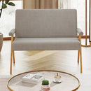 Loveseat Sofa with Armrests and Wooden Legs by LJGDeals