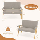 Loveseat Sofa with Armrests and Wooden Legs by LJGDeals